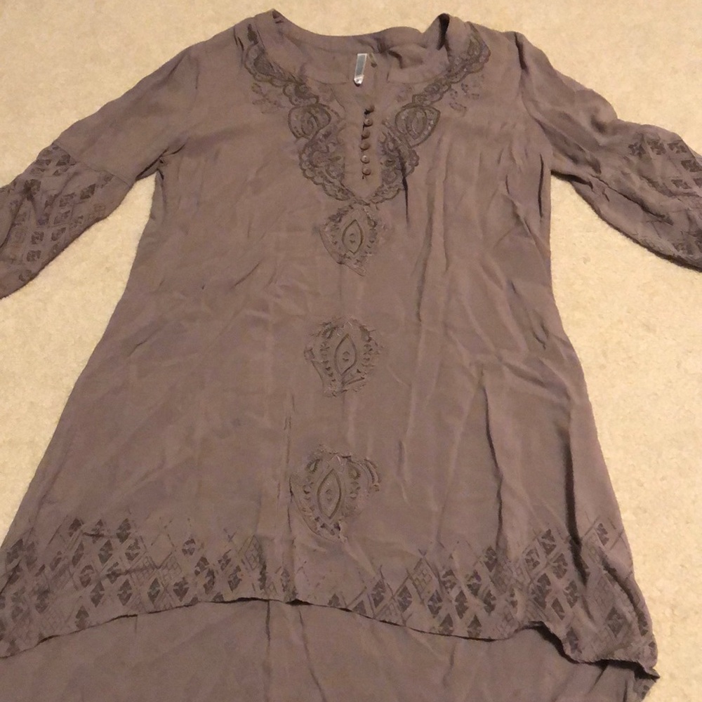High low tan dress!